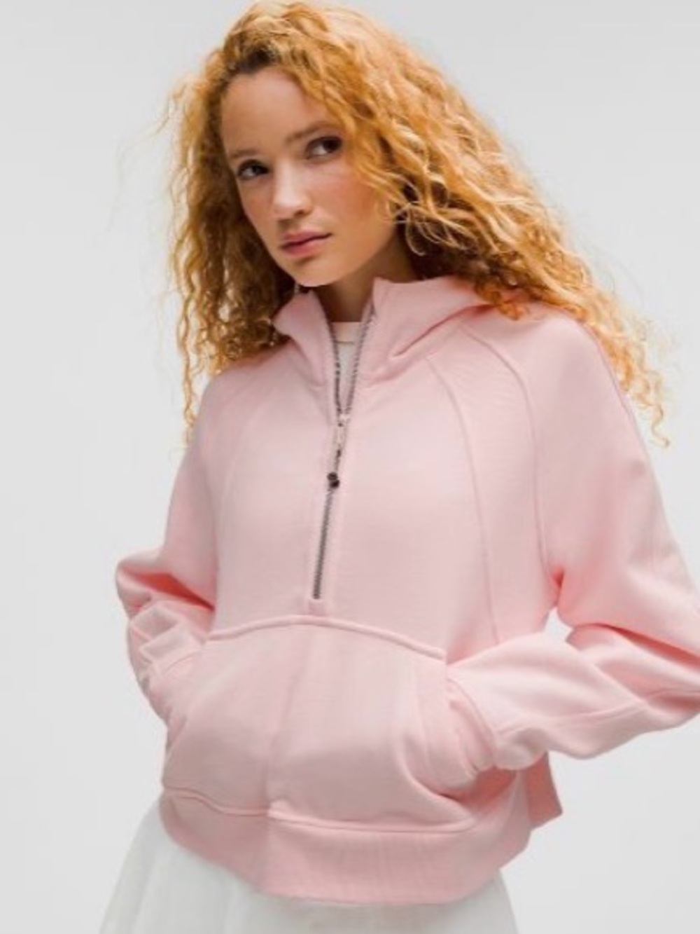 Lululemon Strawberry Milkshake Scuba Oversized half zip hoodie
